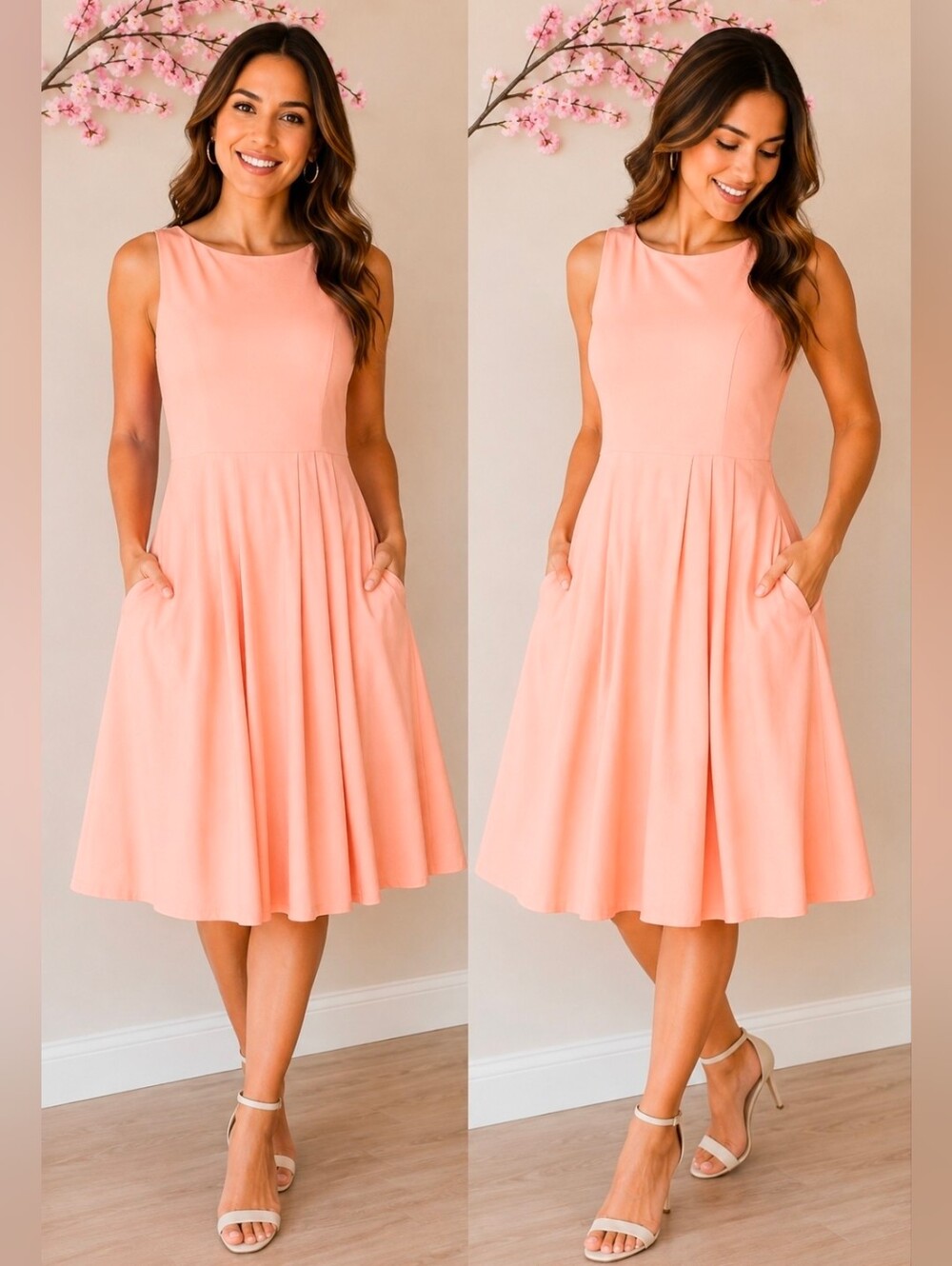 LuLu's coveted curated collection peach Midi Dress